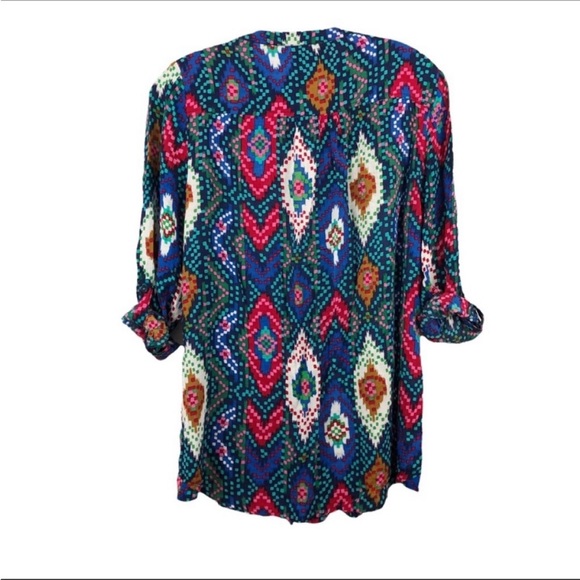 Maeve Anthropologie Ikat Print Pintuck Blouse Top - Picture 7 of 7